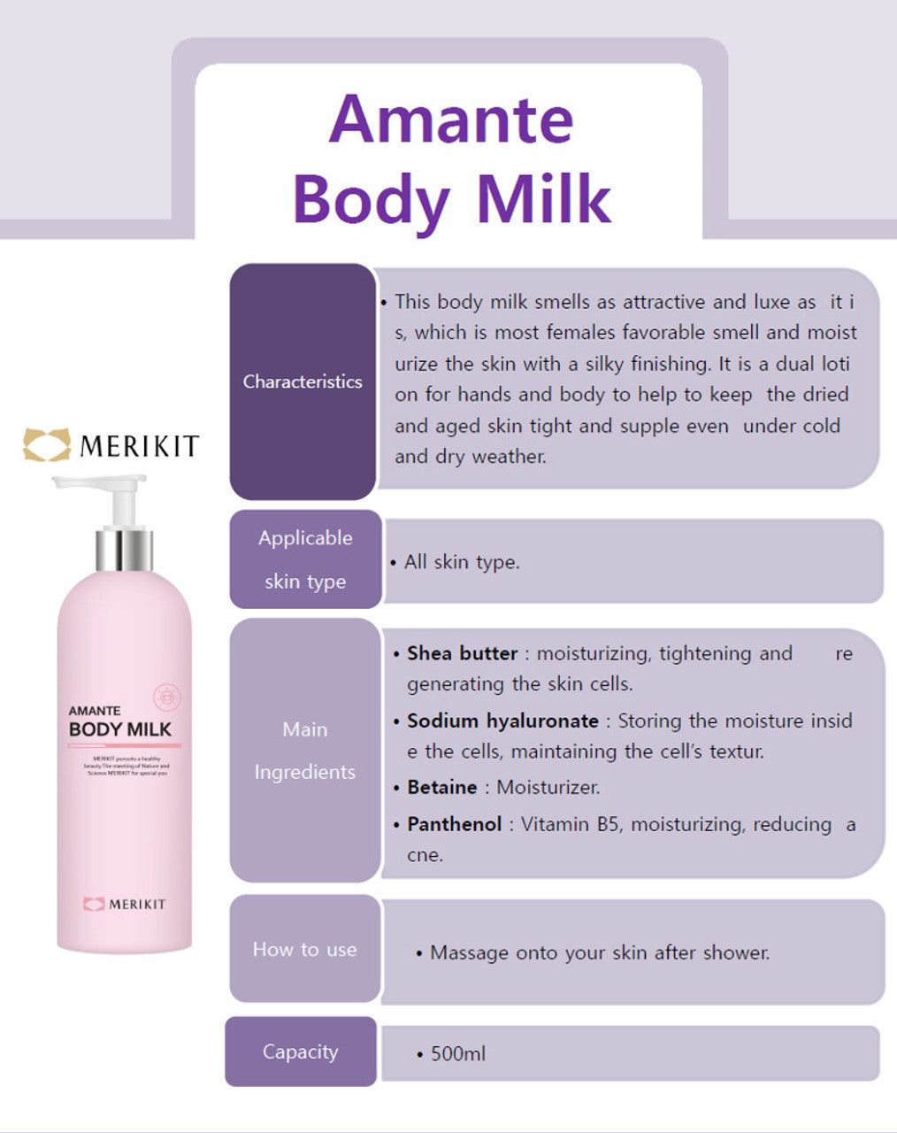 Merikit Amante Body Milk